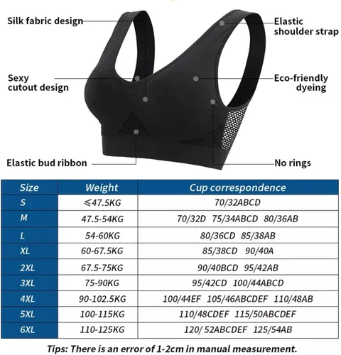 Vista 6 de Mandurs Stainlesh - Brasier transpirable transpirable con efecto levantador, brasier de aire para mujer