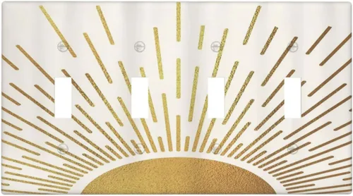 Vista 101 de Cubiertas de Interruptor de Luz de 1 Gang con Estrella de Mar y Concha Marina en Tablero de Madera, Placas de Pared Sin Dispositivo, Placa Frontal