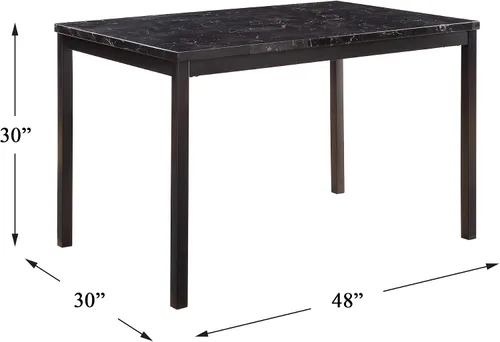 Vista 3 de Homelegance Tempe - Mesa de comedor (48 x 30 pulgadas), color negro