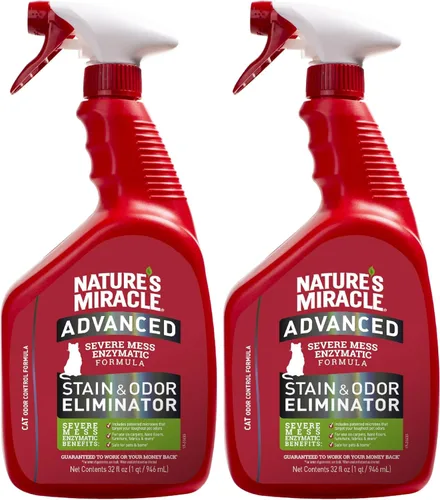 Vista 12 de Nature's Miracle® Eliminador Avanzado de Manchas y Olores, 128 fl oz, Aroma Fresco, Fórmula Enzimática para Desórdenes Severos para Desastres
