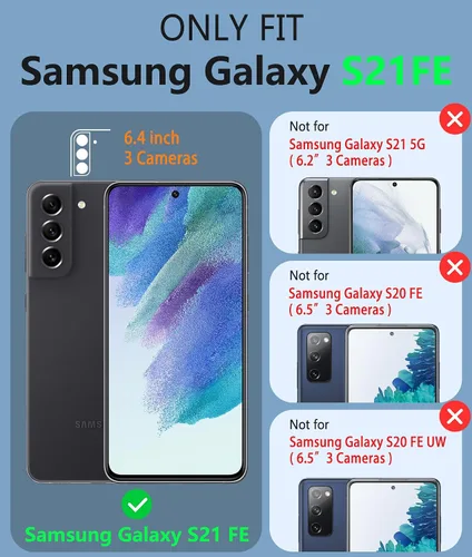 Vista 2 de Funda para Galaxy S21 FE 5G: Funda para teléfono S21 FE Samsung Cubierta protectora de doble capa de servicio pesado rugosa resistente a prueba