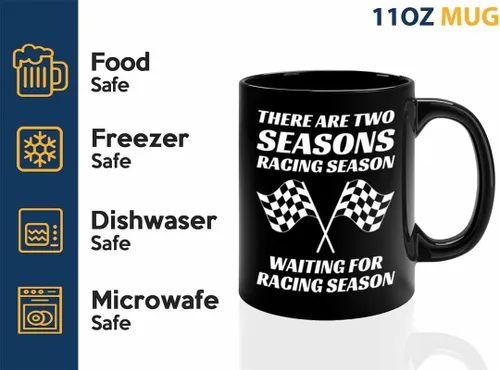 Vista 3 de Taza de café Racer de 11 onzas, color negro, temporada de carreras, Fuel Speed Racer Car Guys Circuit, regalos para él, papá, hombres, novio