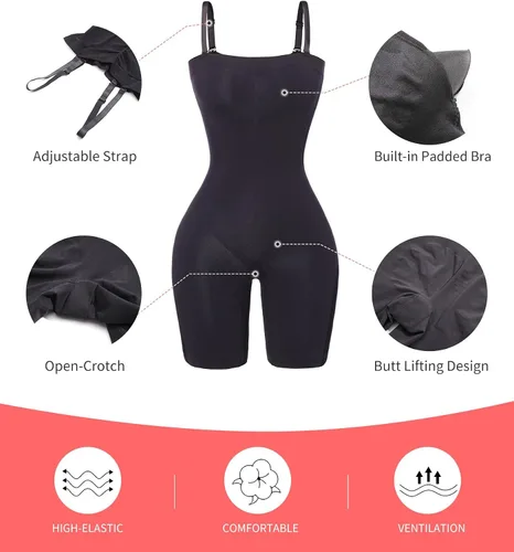 Vista 3 de JOYSHAPER Tummy Control Shapewear Bodysuit With Built-in Bra for Women Seamless Mid Thigh Full Body Shaper