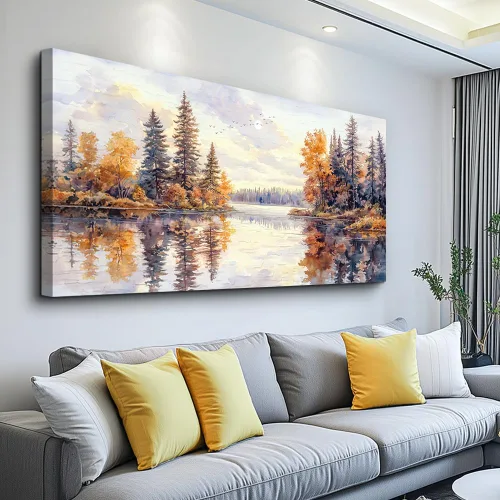 Vista 18 de PHAOHUAXM Pintura abstracta de paisaje de tinta pintura de arte de pared moderna impresión en lienzo natural paisaje arte imágenes de sala de estar