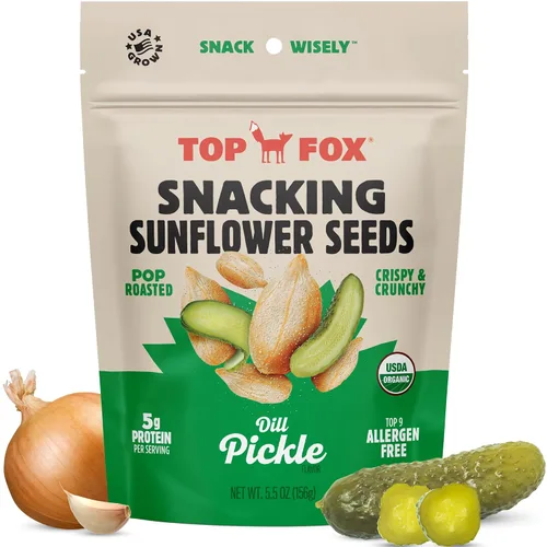 Vista 10 de Top Fox Snacks Ranch - Semillas de girasol para comer (5.5 onzas, paquete de 6) – Aperitivos amigables con la dieta cetogénica, aperitivos sin