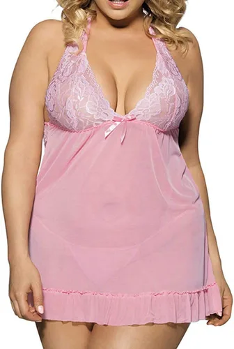 Vista 2 de XJYIOEWT Fishnet Lingerie Lingerie For Women Plus Size With Bra Support 2PCS Women Negligee Sexy Lingerie Lace Plus Siz