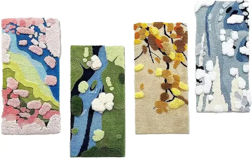 Vista 3 de Alfombra de musgo 3D estéreo, alfombra floral, bonita alfombra de baño verde, antideslizante, suave, lanuda y absorbente, alfombra de baño