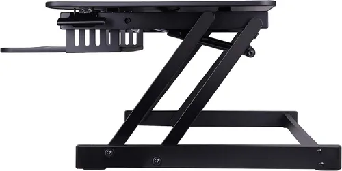 Vista 8 de Rocelco - Convertidor de escritorio para trabajar de pie con altura ajustable de 32 pulgadas - Bandeja retráctil deslizable - Elevador de monitor