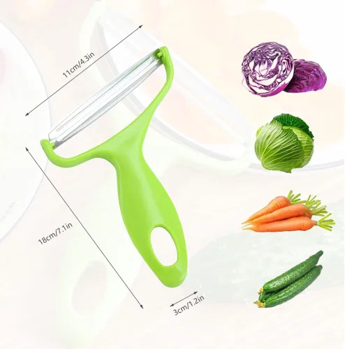 Vista 3 de Pelador de verduras de acero inoxidable, nuevas herramientas de cocina 2024, pelador de boca ancha para verduras y frutas, pelador multifuncional