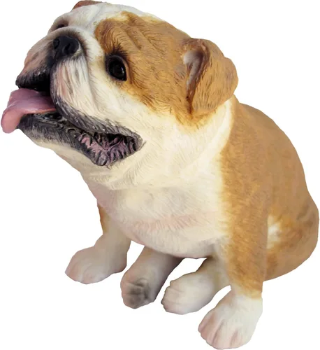 Vista 4 de Sandicast Escultura de bulldog cervatillo, sentado, tamaño pequeño