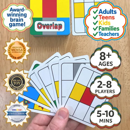 Vista 2 de Niche Nation Games Superposición – Juego de cartas de estrategia engañosamente simple y galardonado para adultos y familias – Juego para 2 jugadores