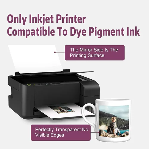 Vista 6 de Ahorra un 30 % en papel adhesivo de inyección de tinta de Waterslide transparente y blanco, calcomanías de inyección de tinta imprimible, 20 hojas