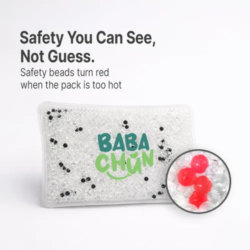 Vista 2 de Cinturón de vientre para alivio del dolor de barriga, cólicos y gases, terapia de calor y frío, cuentas de seguridad de advertencia de calor
