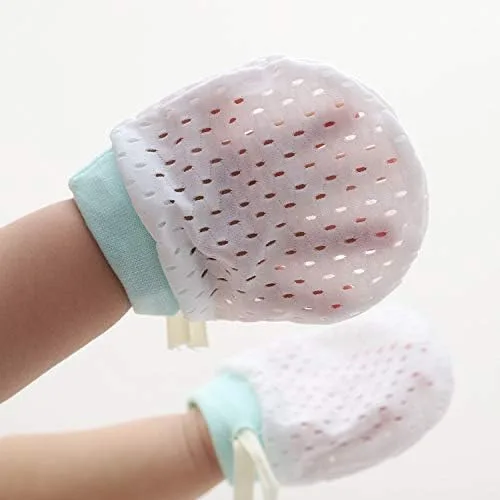 Vista 5 de Lindos guantes de algodón para niños y niñas, guantes ajustables con cordón ajustable para bebés