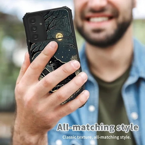 Vista 6 de Funda protectora para cámara Samsung Galaxy A14 5G, resistente y resistente con protección deslizante para lente deslizante, soporte integrado