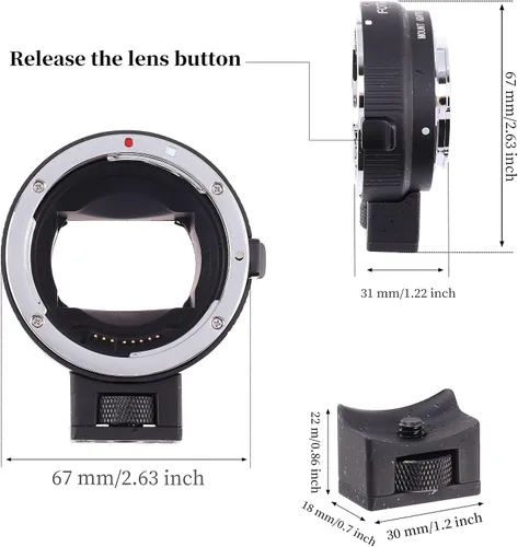 Vista 4 de Fotga Adaptador de montaje de lente de enfoque automático para control electrónico de apariencia EF-NEX para Canon EF EF-S lente compatible con Sony