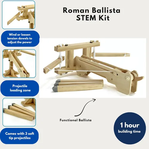 Vista 2 de Pathfinders Kit STEM - Ballesta romana Balista Kits de ciencia para niños de 8 a 10 años de 10 a 14 años Kits de tallo para niños de 12 a 14