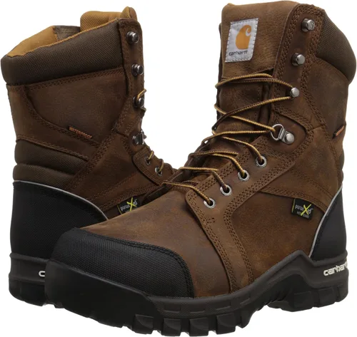 Vista 7 de Carhartt Botas de trabajo para hombre impermeables con punta compuesta para metatarsianos internos de 8 pulgadas CMF8720 Marrón