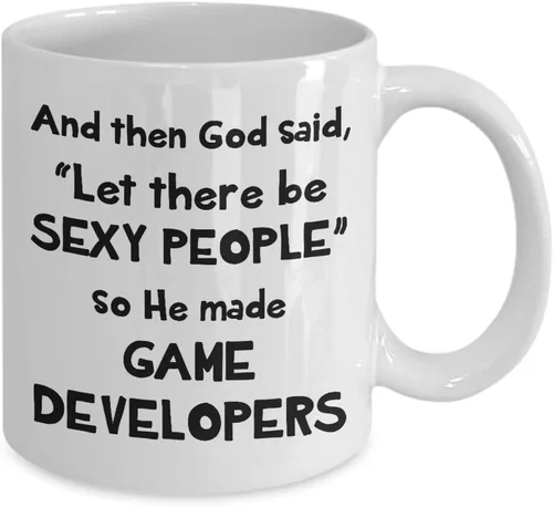 Vista 2 de Regalos para diseñador de videojuegos – Deja que haya personas sexy – taza de café taza de té divertida bonita e inspiradora idea de recompensa