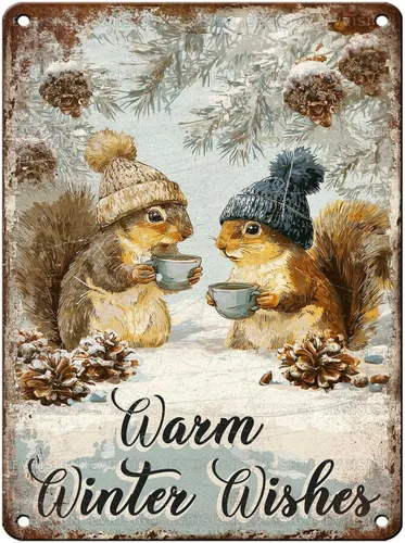 Vista 19 de Letrero de metal con texto en inglés "Just a Girl Who Loves Christmas", póster de hojalata para árbol de Navidad, decoración conmovedora de pared