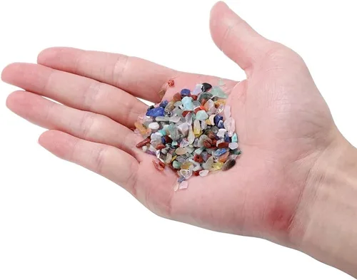 Vista 2 de Rellenos de resina de piedra triturada natural de 0.71 oz, relleno de epoxi UV de cristal, manualidades, decoración de uñas, rellenos de moldes
