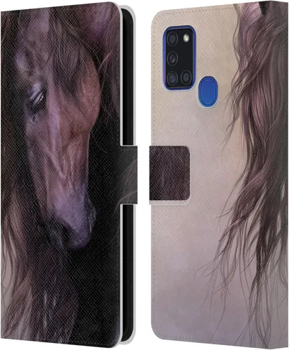 Vista 376 de Head Case Designs Officially Licensed Laurie Prindle A Morgan Christmas Western Stallion Leather Wallet Case Compatible with Samsung Galaxy A07 4G