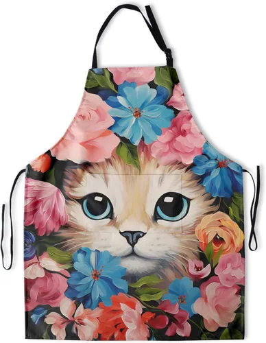 Vista 53 de Delantal con bolsillos, delantales para mujeres y hombres, delantal de cocina para cocinar, jardinería, servidor, camarera, pintura