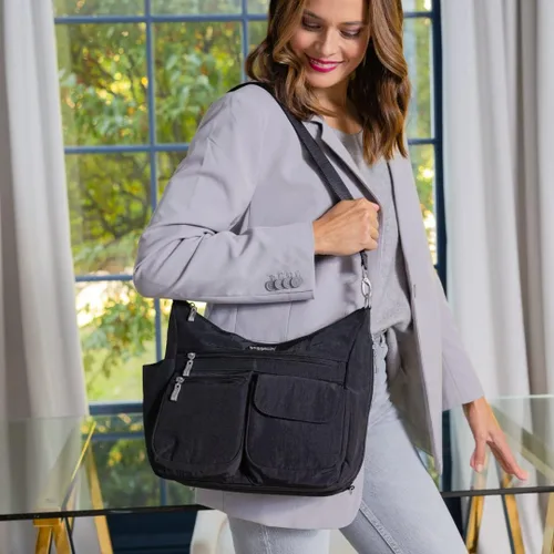 Vista 2 de Baggallini Modern Everywhere Bagg - Water-resistant Lightweight Hobo Crossbody Bag for Women - Easy-Access Phone Pocket