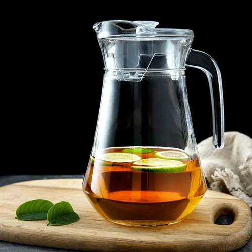 Vista 7 de UPKOCH Contenedor de almacenamiento de bebidas de acrílico, tapa de jarra de jugo, tetera transparente para jugo de agua fría y bebidas caseras