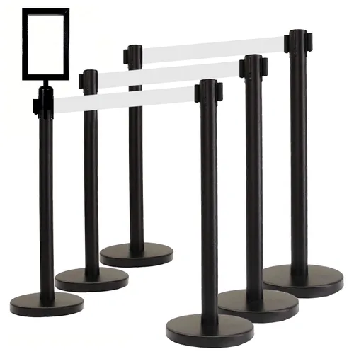 Vista 43 de VIP Crowd Control - Juego de barreras de seguridad con cinturones retráctiles, 91 cm de altura, cinturón de 198 cm y soporte de pared Cinturón