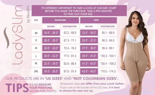Vista 3 de LadySlim by NuvoFit 203 Fajas Colombianas Reductoras Post Cirugía Levanta Cola Faja Postparto Body Shaper para Mujer