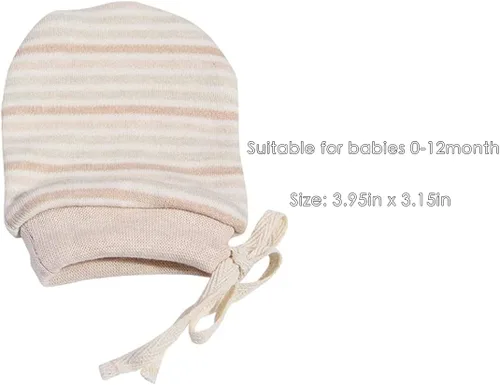 Vista 5 de Manoplas para recién nacido, 100% algodón orgánico, para bebés, niños y niñas, de 0 a 12 meses, 3 paquetes
