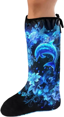 Vista 27 de Funda de fundición de pierna verde para pie de gato negro, funda decorativa para patas, regalo del día de San Patricio, debajo de la rodilla, manga