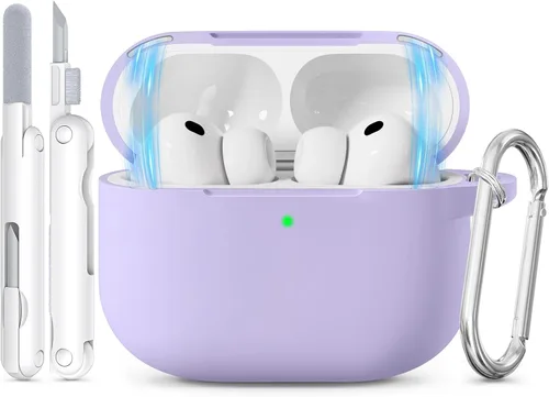 Vista 22 de Funda para AirPods Pro 3 2025 con tapa magnética, bonita funda de silicona suave compatible con Apple Airpods Pro de 3ª generación, funda rosa