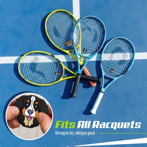Vista 4 de Tennis Racket Dampener - Cute Designs - Vibration & Noise-Reducing Tennis Shock Absorber for Racquets - Secure, Easy-Install Accessories for Players