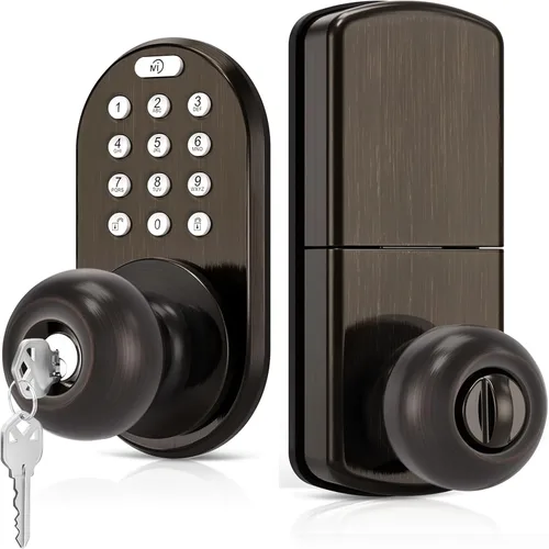 Vista 8 de MiLocks - Pomo de puerta con teclado, cerradura de puerta de entrada sin