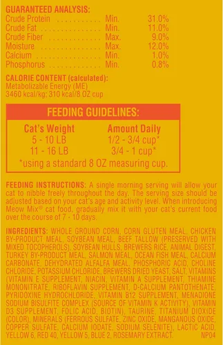 Vista 6 de Meow Mix Bolsa de comida seca para gatos Indoor Health, 6.3 libras (paquete de 4)