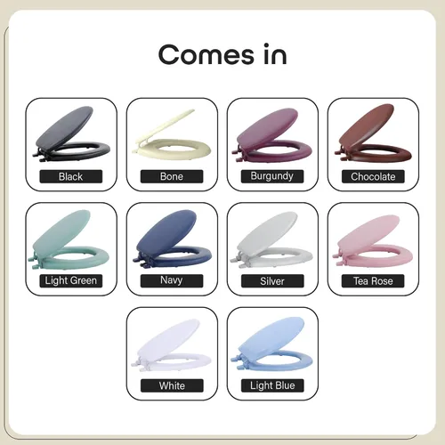 Vista 6 de Achim Home Furnishings TOVYSTBK04 Asiento estándar para baño de 17 pulgadas Fantasia, TOVYSTWH04