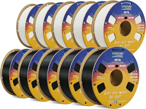 Vista 31 de OVERTURE - Filamento PETG de 1/16 de pulgada (1.75 mm) para impresora 3D y FDM, bien enrollado, duradero, carrete de 4.4 libras, dureza firme