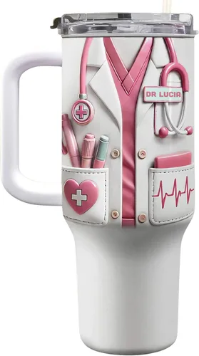 Vista 11 de Celebra tu pasión por la odontología con herramientas esenciales, vaso personalizado de 40 onzas con popote, regalo para profesionales dentales
