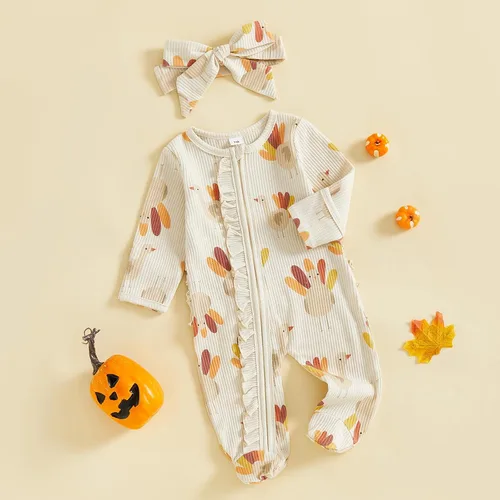 Vista 2 de Disfraz de Halloween para bebé niño y niña, mameluco de manga larga con diseño de calabaza, mameluco para Halloween