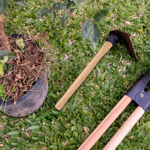 Vista 7 de Kisangel Reemplazo de mango de madera de 14.56 pulgadas para herramienta de jardín con agarre cómodo, mango de madera duradero para cuidado