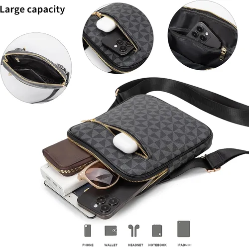 Vista 4 de Bolso cruzado para hombre, bolso de hombro para hombre para ir al trabajo, bolso de viaje Bolso de trabajo para hombre pequeño