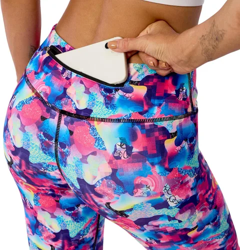 Vista 4 de UIUO-UIPEU Leggings capri estampados con bolsillos para mujer, control de abdomen, yoga, capris