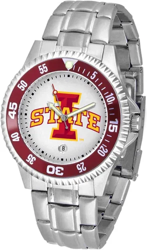 Vista 31 de SunTime Reloj de cuarzo de 1.575 in para hombre, correa de acero inoxidable de 0.787 in, esfera Gameday