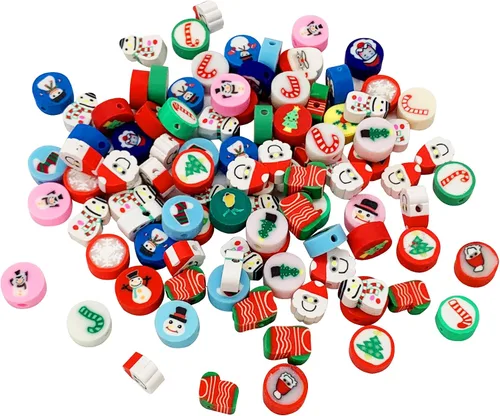 Vista 19 de 100 piezas de cuentas de arcilla polimérica Heishi espaciadoras mixtas, suministros para hacer pulseras, pendientes, collares de bricolaje, Bandera