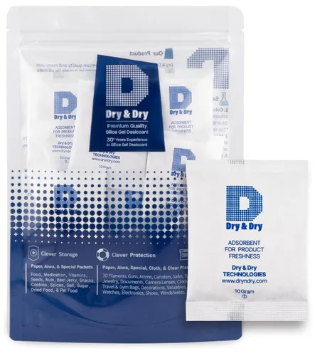 Vista 22 de Dry & Dry 0.02 oz [50 paquetes] Paquetes de gel de sílice seguros para alimentos y farmacéuticos desecantes - Paquetes de gel de sílice Tyvek®