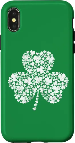 Vista 5 de Funda verde vintage con trébol relleno de trébol para iPhone 16