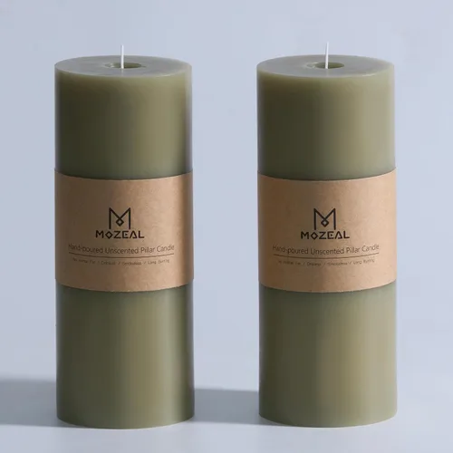 Vista 70 de MOZEAL Juego de 3 velas sin perfume vertidas a mano de 3 x 6 pulgadas, velas tipo pilar sin goteo, combustión de larga duración, aproximadamente 120