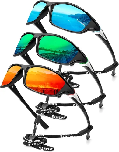 Vista 40 de KALIYADI 4 Pack Polarized Sunglasses-Men Sports Sun-glasses: Mens Sunglasses UV Protection for Fishing Driving Cycling